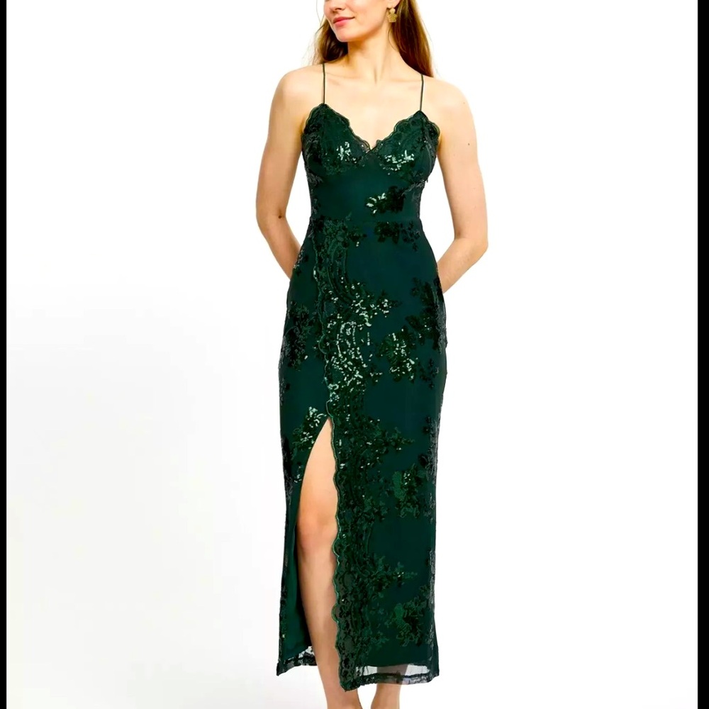 D&M Women's Dress Spring Maxi Long Slimming Sequin Bodycon Dress Size Large NWT